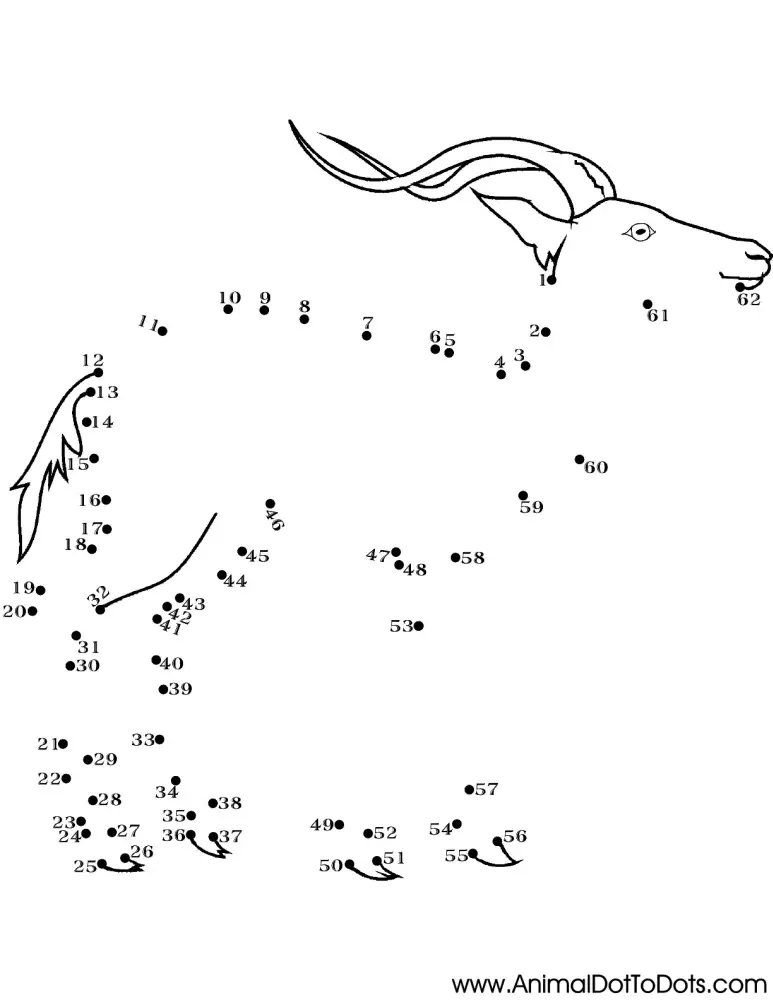 Free Printable Animal Dot-to-Dot Antelope