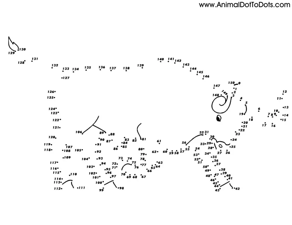 Free Printable Animal Dot-to-dot Bull