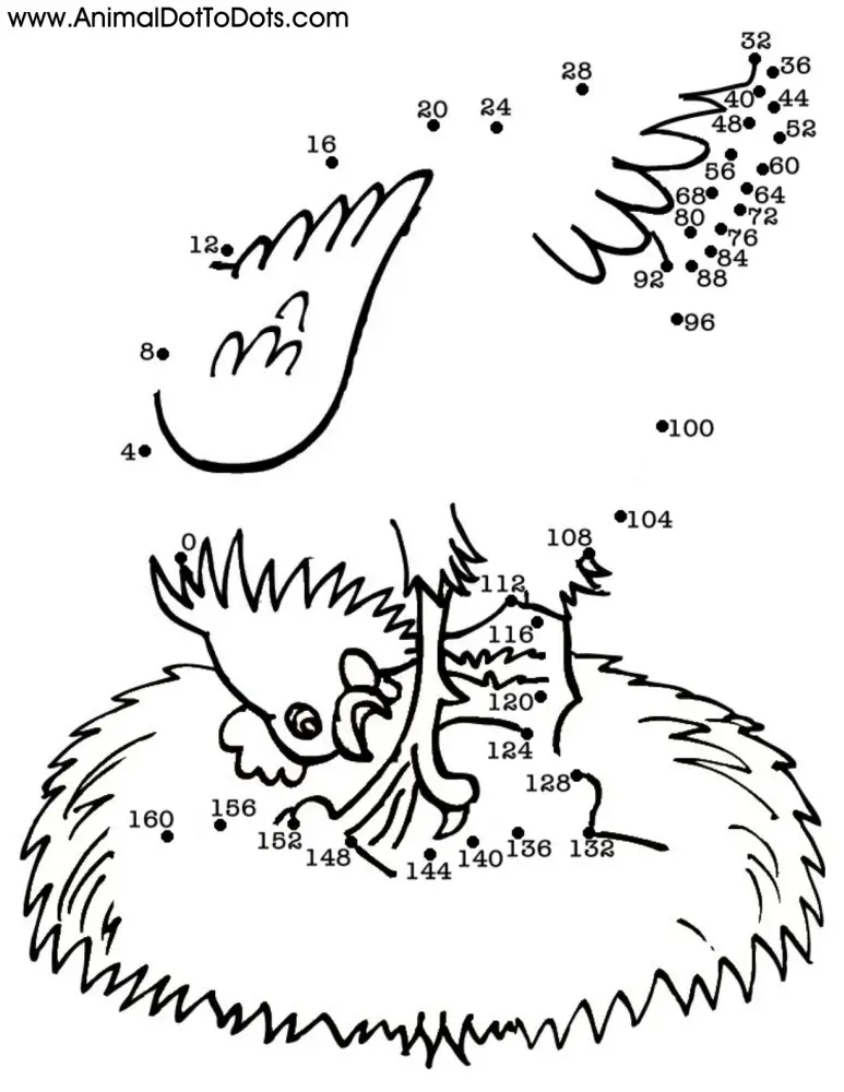 Free Printable Animal Dot-to-Dot Chicken