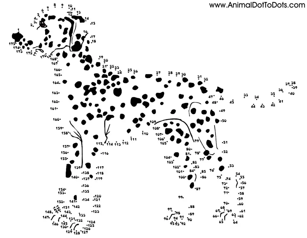 Free Printable Animal Dot-to-Dot Dalmatian