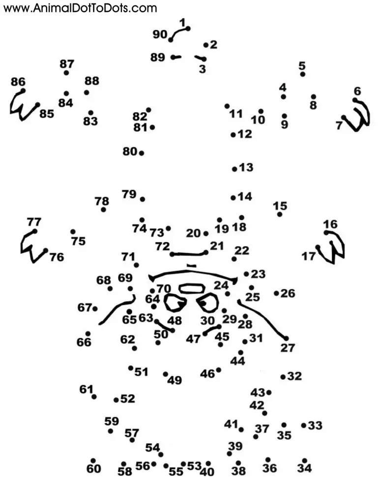 Free Printable Animal Dot-to-Dot Deer Upside Down