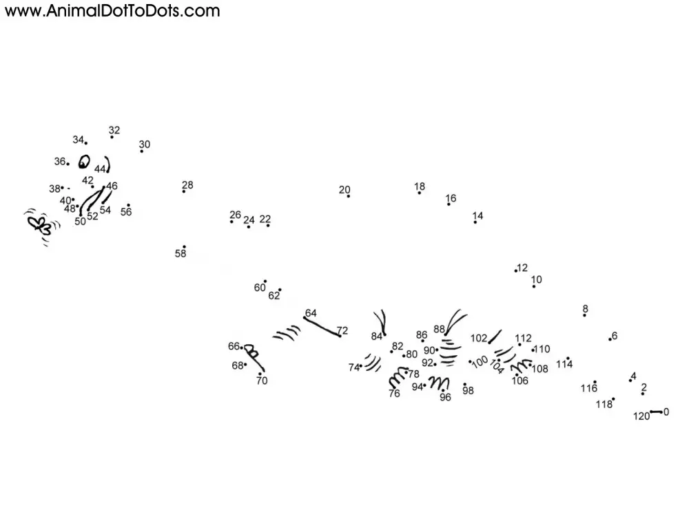 Free Printable Animal Dot-to-Dot Dinosaur