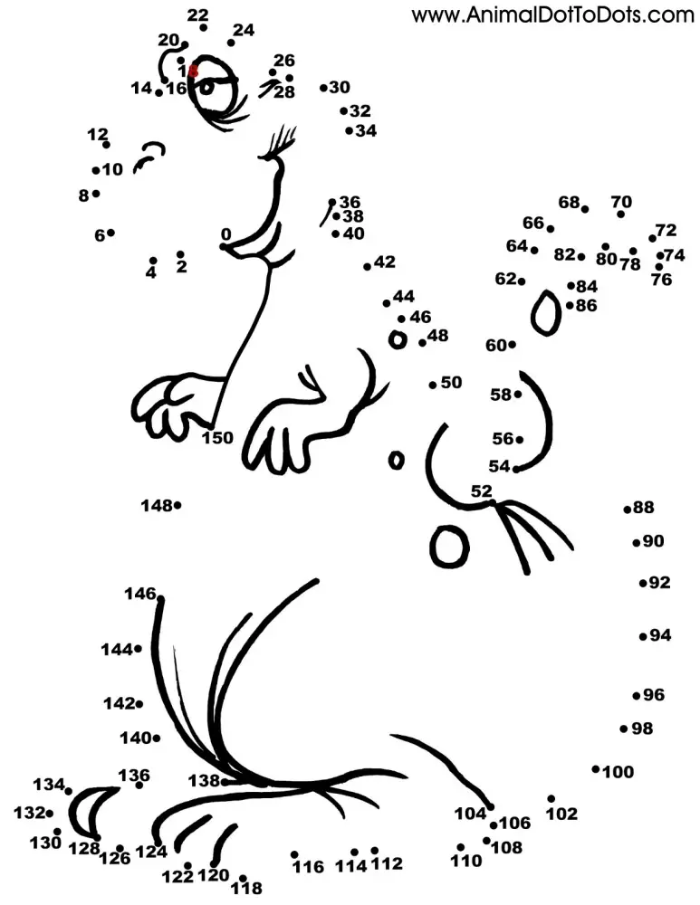 Free Printable Animal Dot-to-Dot Dinosaur