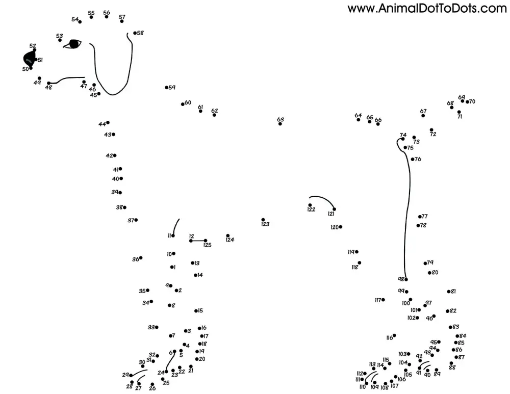 Free Printable Animal Dot-to-dot Dog