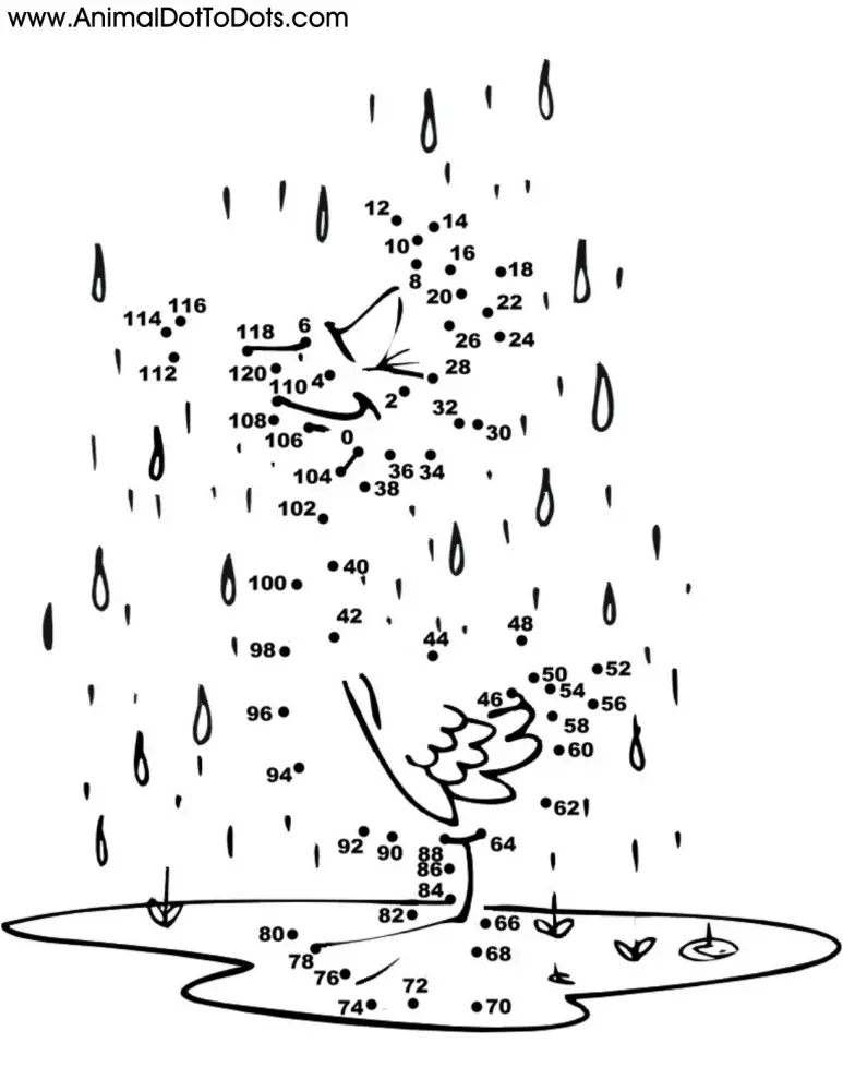 Free Printable Animal Dot-to-Dot Duck