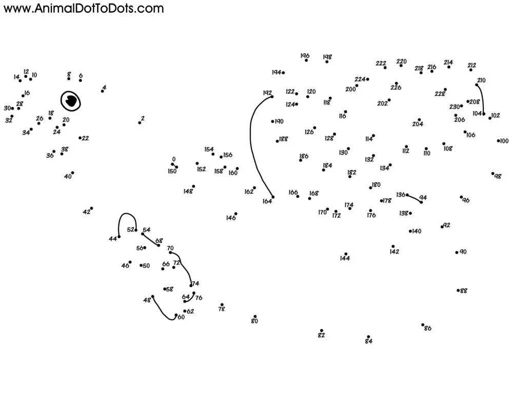 Free Printable Animal Dot-to-dot Eel