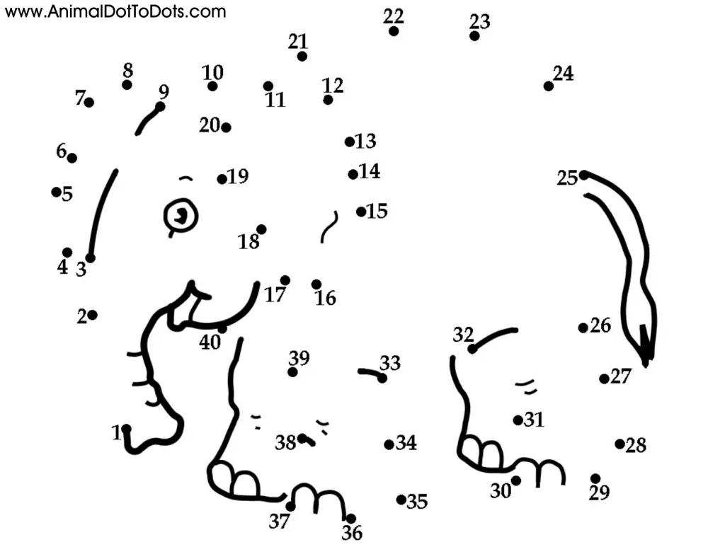 Free Printable Animal Dot-to-dot Elephant