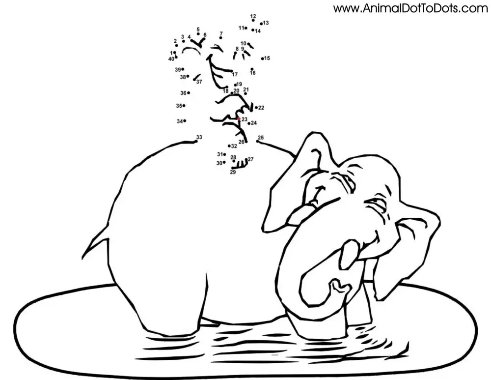Free Printable Animal Dot-to-dot Elephants