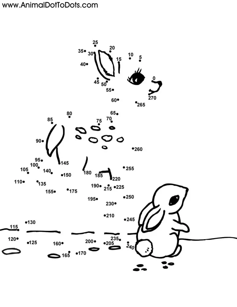 Free Printable Animal Dot-to-dot Fawn