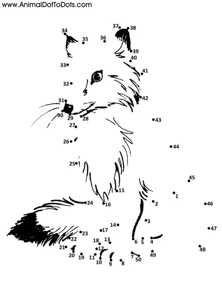 Free Printable Animal Dot-to-dot Fox