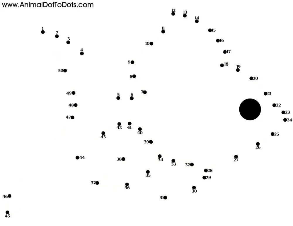 Free Printable Animal Dot-to-dot Goldfish