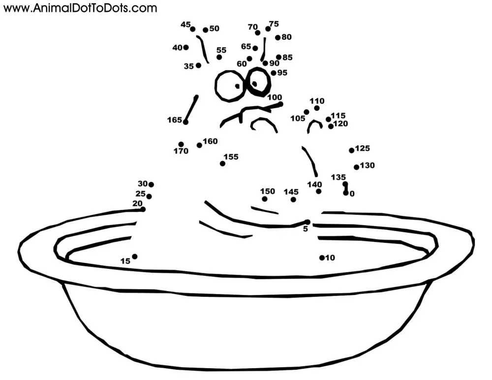 Free Printable Animal Dot-to-dot Hippo