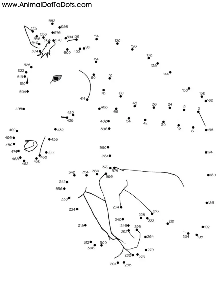 Free Printable Animal Dot-to-dot Horse