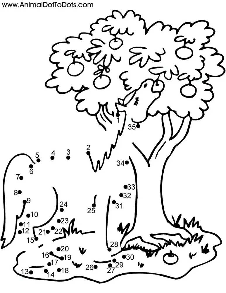 Free Printable Animal Dot-to-dot Horse