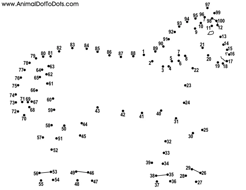 Free Printable Animal Dot-to-dot Horse and Foal