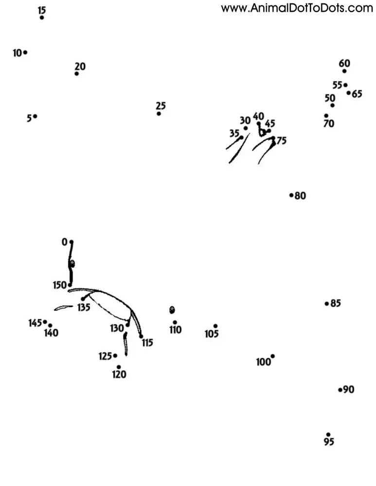 Free Printable Animal Dot-to-dot Manta Ray