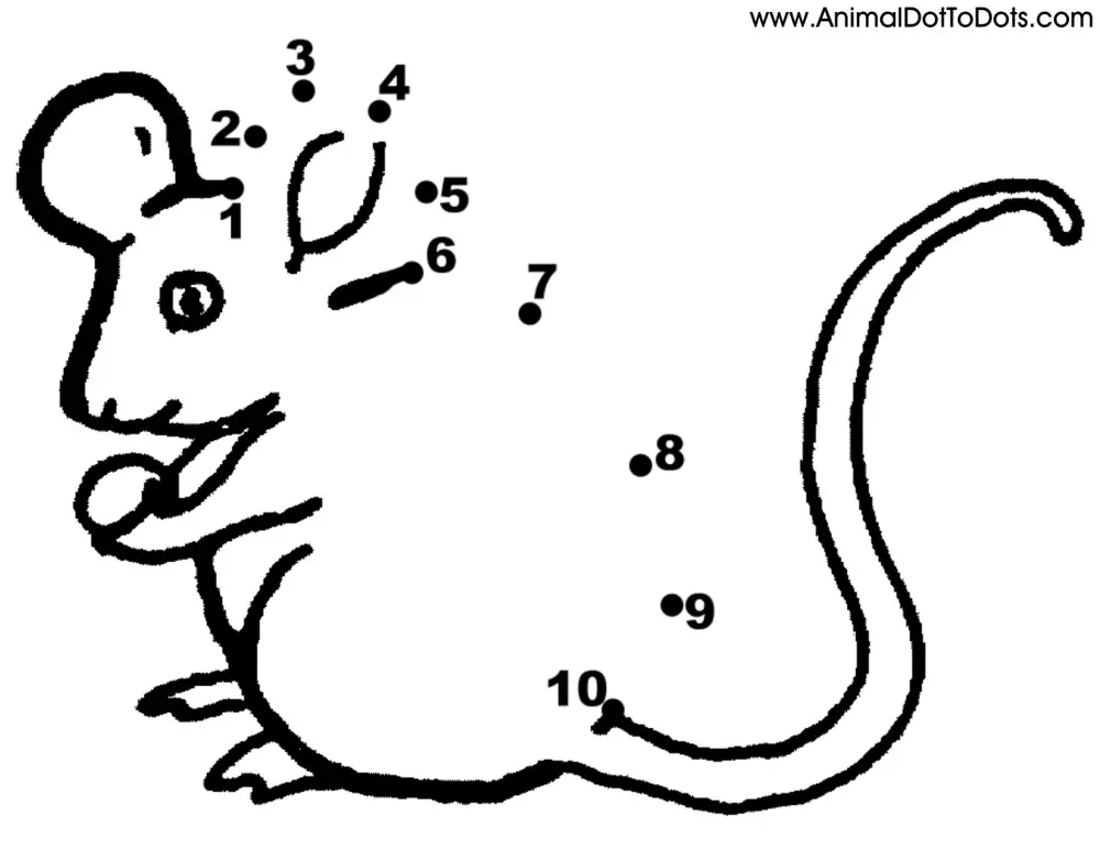 Free Printable Animal Dot-to-dot Mouse