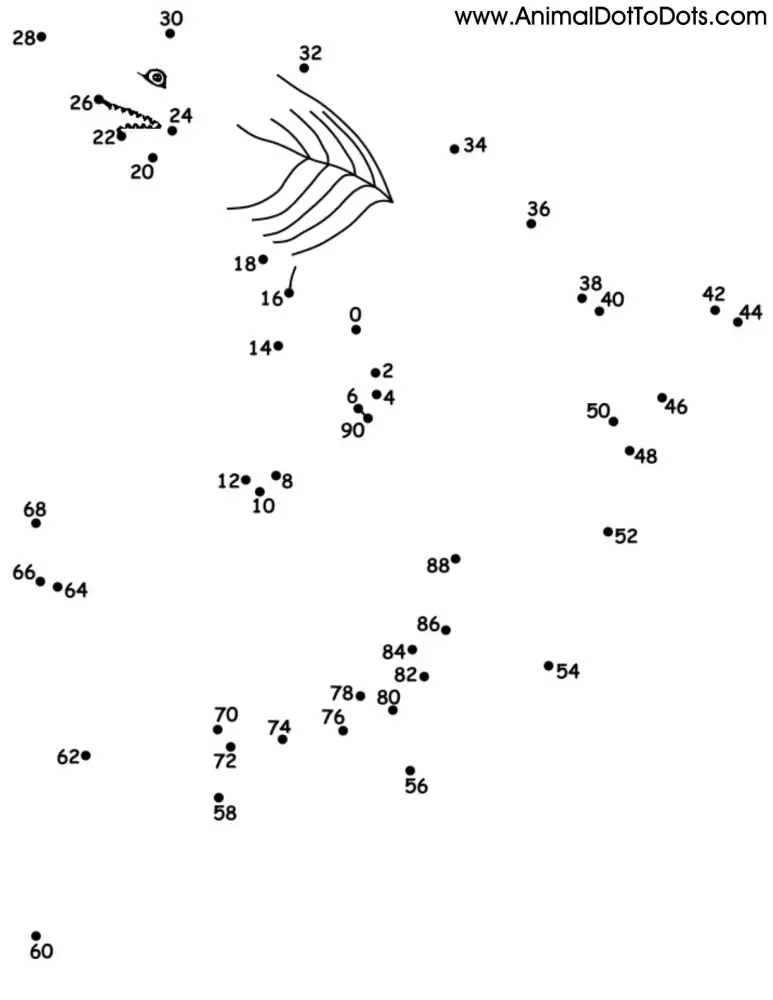 Free Printable Animal Dot-to-Dot Shark