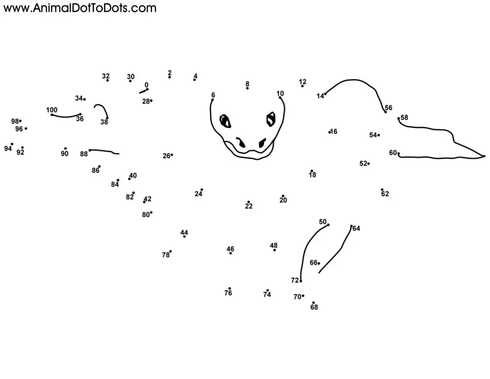 Free Printable Animal Dot-to-Dot Snake