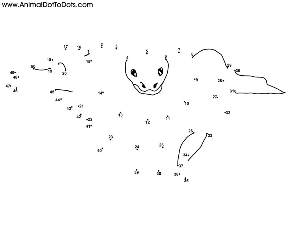 Free Printable Animal Dot-to-dot Snake