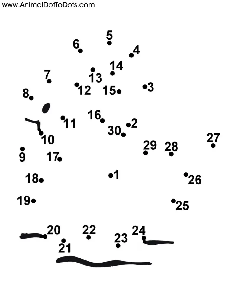 Free Printable Animal Dot-to-dot Swan