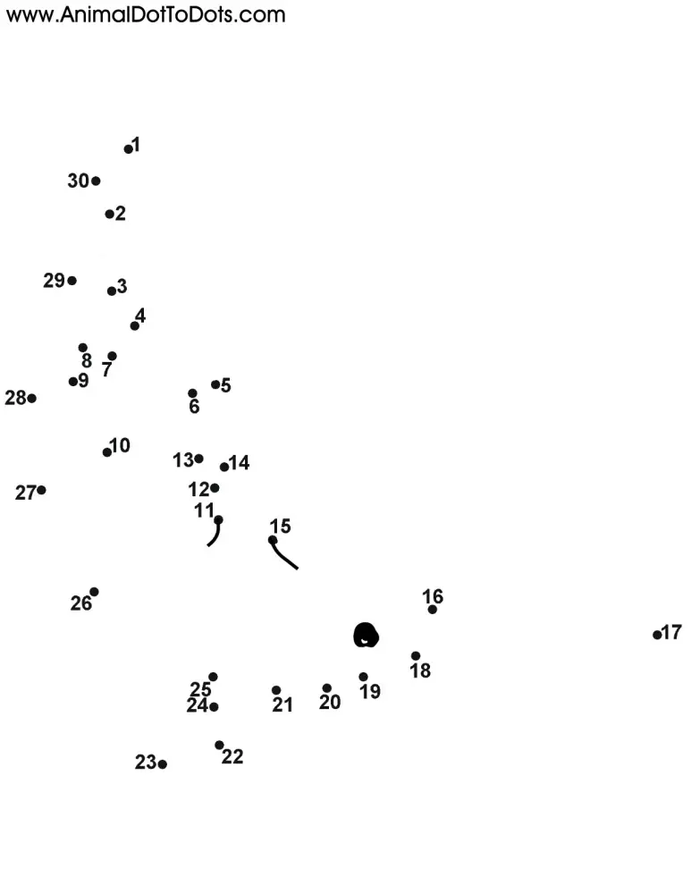 Free Printable Animal Dot-to-dot Swordfish