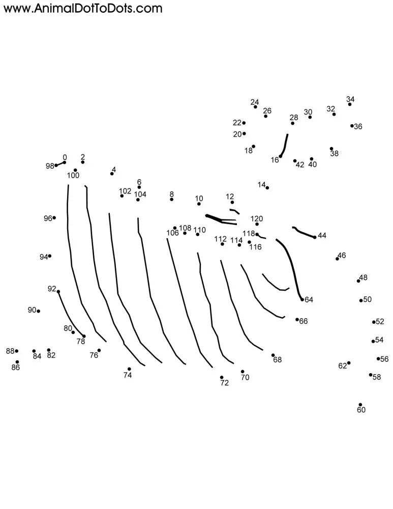 Free Printable Animal Dot-to-Dot Whale